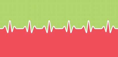 Electrocardiogram on a red and green background illustration vector