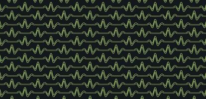 Pulse shape line art seamless geometric pattern design in green color vector