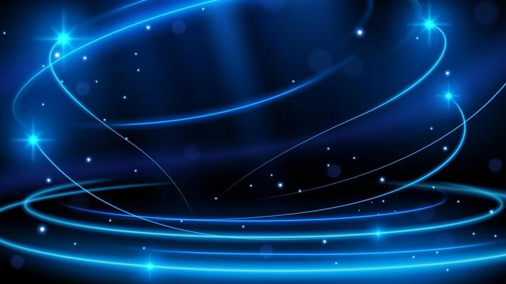 Amazing Blue Light Motion Lines on Dark Background, Illustration