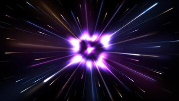 Violet Rays Zoom in Motion Effect, Speed Light Color Trails, Illustration vector