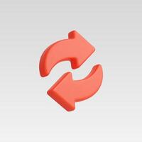 3D render of two orange arrows, circular motion, isolated on white background vector