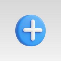 3d Realistic Circle Button Add illustration vector