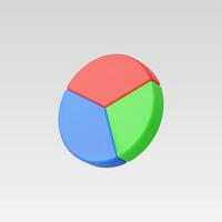 3D pie chart with red, blue, and green segments vector