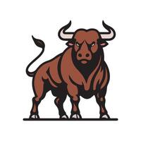 Angry Brown Bull Mascot vector