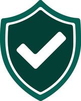 Green Shield with Check Mark vector