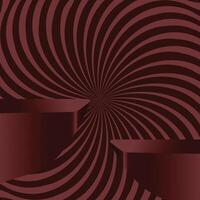 Dark Brown Spiral Background with 3D Podium Design vector