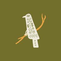 Scandinavian Folk Art Raven vector