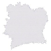 Ivory Coast map dotted pattern design purple circle vector