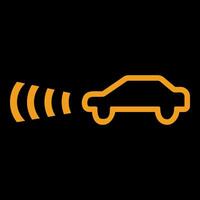 Adaptive Cruise Control simple sign of car dashboard engine light sign alert vector
