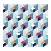 3D cube box pattern design vector