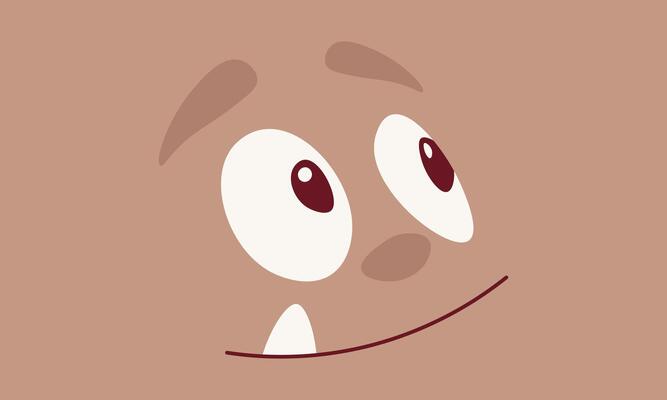 Funny Big Eyes Monster Face Background Illustration