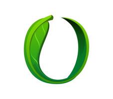 Tree green leaf font, tree typeset digit 0 zero vector
