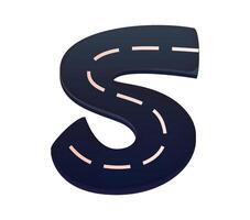 Automobile racing font road or track digit 5 five vector