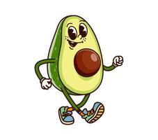 Avocado half with seed groovy character vector