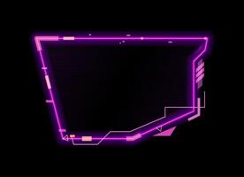 Purple neon game frame asset HUD interface overlay vector