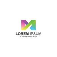letter m lorem ipsum for web icon or company with creative illustration vector