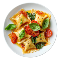Delightful Ricotta and Spinach Ravioli with Fresh Basil png
