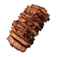 Sliced Beef Brisket with Smoky Edges and Juicy Texture png