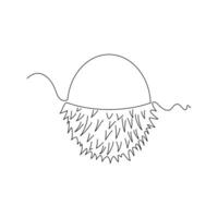 one line art Rambutan illustration. line art, one continuous line, simple, hand drawn and sketch style. for icons, symbols, signs or logos vector
