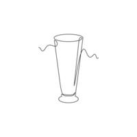 one line art Pilsner Glass illustration. line art, one continuous line, simple, hand drawn and sketch style. for icons, symbols, signs or logos vector