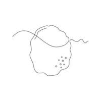 one line art Potato illustration. line art, one continuous line, simple, hand drawn and sketch style. for icons, symbols, signs or logos vector