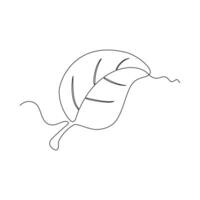 one line art Leaf illustration. line art, one continuous line, simple, hand drawn and sketch style. for icons, symbols, signs or logos vector