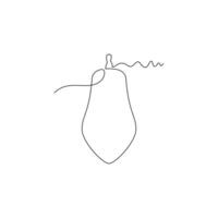 one line art Papaya illustration. line art, one continuous line, simple, hand drawn and sketch style. for icons, symbols, signs or logos vector