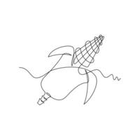 one line art Corn illustration. line art, one continuous line, simple, hand drawn and sketch style. for icons, symbols, signs or logos vector