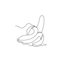 one line art Banana illustration. line art, one continuous line, simple, hand drawn and sketch style. for icons, symbols, signs or logos vector