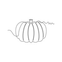 one line art Pumpkin illustration. line art, one continuous line, simple, hand drawn and sketch style. for icons, symbols, signs or logos vector