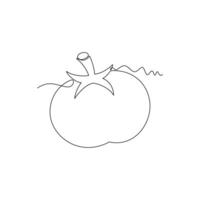one line art Tomato illustration. line art, one continuous line, simple, hand drawn and sketch style. for icons, symbols, signs or logos vector