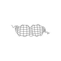 one line art Peanut illustration. line art, one continuous line, simple, hand drawn and sketch style. for icons, symbols, signs or logos vector