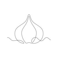 one line art Garlic illustration. line art, one continuous line, simple, hand drawn and sketch style. for icons, symbols, signs or logos vector