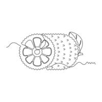 one line art Jackfruit illustration. line art, one continuous line, simple, hand drawn and sketch style. for icons, symbols, signs or logos vector