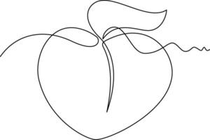 one line art Peach illustration. line art, one continuous line, simple, hand drawn and sketch style. for icons, symbols, signs or logos vector