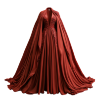 Glamorous Red Carpet Gown with Deep Neckline and Elegant Draping png
