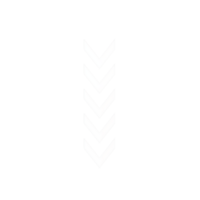 A vertical stack of five white chevron shapes pointing downwards on a transparent background plain and simple png