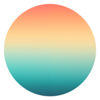 A gradient circle from peach to teal on a transparent background with a soft transition of colors png