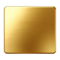Gold podium stand flat lay isolated element. Luxury gold rectangle stage close-up object. Square minimal display podium mockup template for advertising design. png