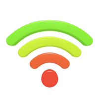 a wifi symbol with a green and red color png