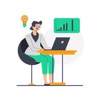 Flat Illustration Data Analytics vector