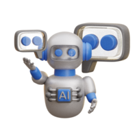 3D AI Chatbot Communication Robot png