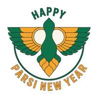 Flat Parsi New Year Emblem Design. vector