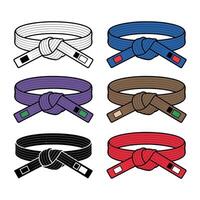 A set of belts with different colors and sizes vector