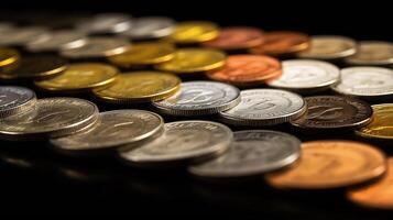 Coins Arranged Like A Graph, Showcasing Wealthy Future With A Bold Background, Luxury HD wallpaper Image, Trendy high resolution Desktop Background photo