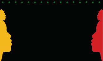 African womans profile with glowing stars and Juneteenth-themed colors. Symbol of strength, hope, and freedom. Includes space for title or message. vector
