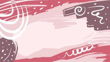 Pink-brown abstract background with artistic brush stroke and negative space. vector