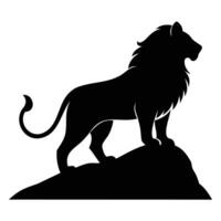 Standing Lion on Cliff Edge Design vector