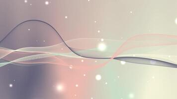 Soft pastel wavy lines blend seamlessly with glowing particles on a beige peach and blue gradient Ideal for futuristic branding digital designs and luxury event invitations video
