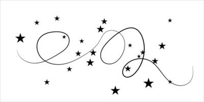 Swirling star pattern with decorative loops vector